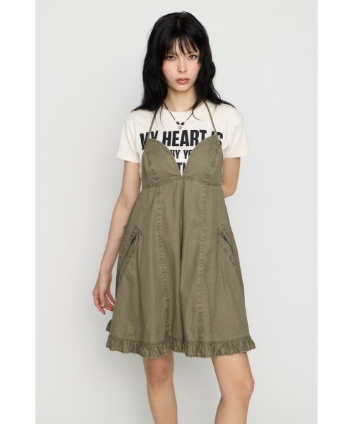 LAGUA GEM(ラグアジェム)の「COTTON ZIP HALTER NECK ワンピース(ワンピース・レディース・カーキ/ピンク/チャコールグレー・SMALL/MEDIUM)」の16枚目の写真
