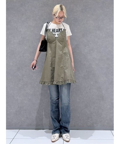 LAGUA GEM(ラグアジェム)の「COTTON ZIP HALTER NECK ワンピース(ワンピース・レディース・カーキ/ピンク/チャコールグレー・SMALL/MEDIUM)」の14枚目の写真