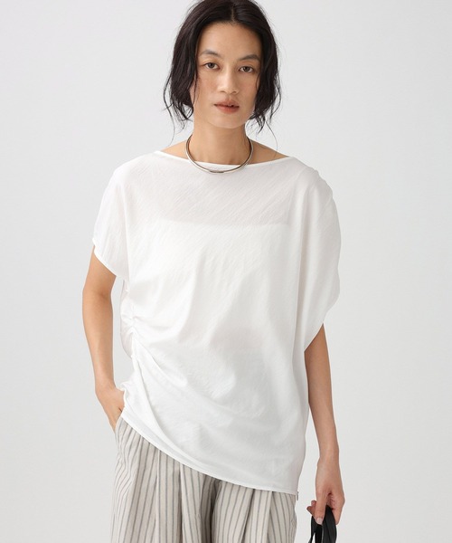 BABYLONE(バビロン)の「ドレープブラウス(シャツ/ブラウス・レディース・ブルー/ベージュ/ホワイト・フリー)」の4枚目の写真