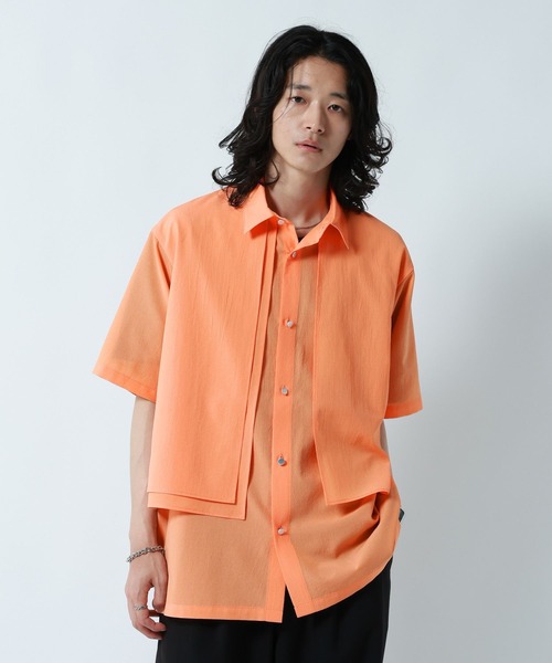 RAGEBLUE(レイジブルー)の「<接触冷感/イージーケア>COOL FEELING FEESHEER LAYERED SHIRTS / シアーレイヤードフラシシャツ(シャツ/ブラウス・メンズ・ブラック/オレンジ/ブルー/ホワイト・MEDIUM/LARGE)」の1枚目の写真