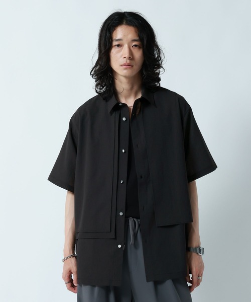 RAGEBLUE(レイジブルー)の「<接触冷感/イージーケア>COOL FEELING FEESHEER LAYERED SHIRTS / シアーレイヤードフラシシャツ(シャツ/ブラウス・メンズ・ブラック/オレンジ/ブルー/ホワイト・MEDIUM/LARGE)」の3枚目の写真
