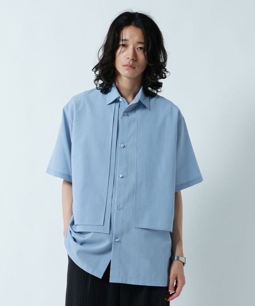 RAGEBLUE(レイジブルー)の「<接触冷感/イージーケア>COOL FEELING FEESHEER LAYERED SHIRTS / シアーレイヤードフラシシャツ(シャツ/ブラウス・メンズ・ブラック/オレンジ/ブルー/ホワイト・MEDIUM/LARGE)」の5枚目の写真