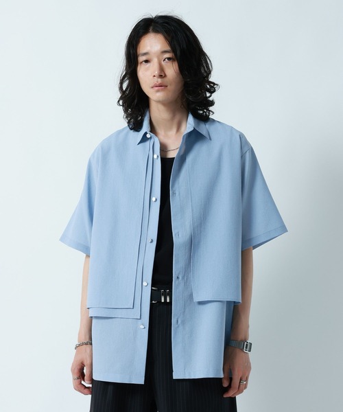 RAGEBLUE(レイジブルー)の「<接触冷感/イージーケア>COOL FEELING FEESHEER LAYERED SHIRTS / シアーレイヤードフラシシャツ(シャツ/ブラウス・メンズ・ブラック/オレンジ/ブルー/ホワイト・MEDIUM/LARGE)」の9枚目の写真