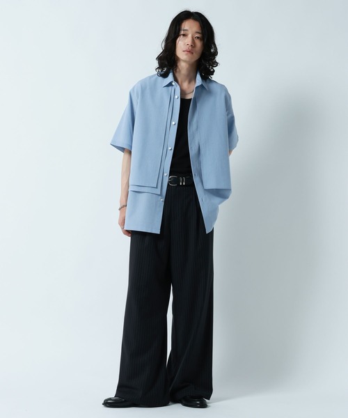 RAGEBLUE(レイジブルー)の「<接触冷感/イージーケア>COOL FEELING FEESHEER LAYERED SHIRTS / シアーレイヤードフラシシャツ(シャツ/ブラウス・メンズ・ブラック/オレンジ/ブルー/ホワイト・MEDIUM/LARGE)」の10枚目の写真