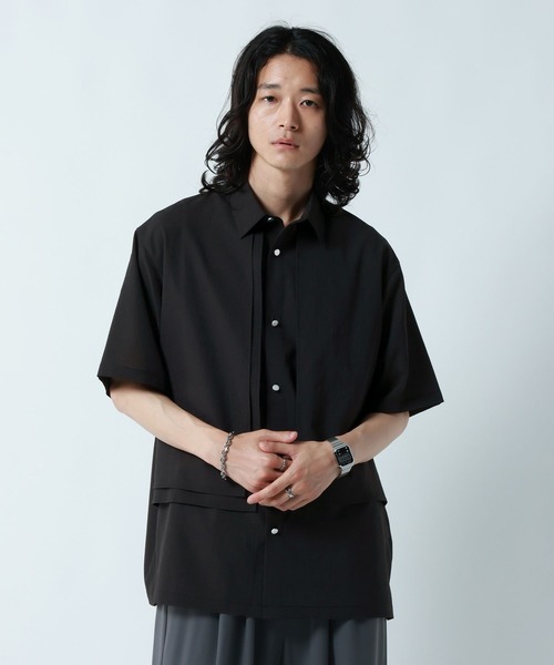RAGEBLUE(レイジブルー)の「<接触冷感/イージーケア>COOL FEELING FEESHEER LAYERED SHIRTS / シアーレイヤードフラシシャツ(シャツ/ブラウス・メンズ・ブラック/オレンジ/ブルー/ホワイト・MEDIUM/LARGE)」の11枚目の写真