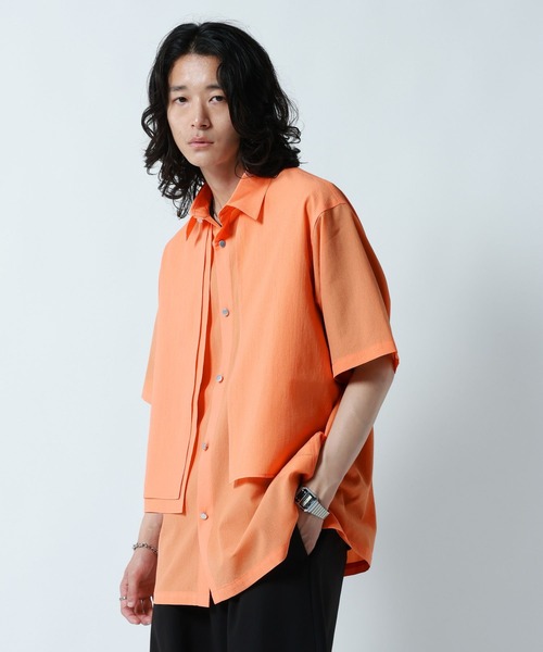 RAGEBLUE(レイジブルー)の「<接触冷感/イージーケア>COOL FEELING FEESHEER LAYERED SHIRTS / シアーレイヤードフラシシャツ(シャツ/ブラウス・メンズ・ブラック/オレンジ/ブルー/ホワイト・MEDIUM/LARGE)」の21枚目の写真