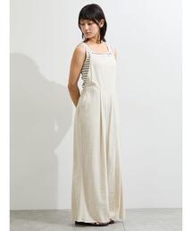 麻レーヨンストレッチサロペット