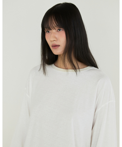 THEENDQUESTION（ジエンドクエスチョン）の「Slub long sleeve t-shirt / WHITE（Tシャツ/カットソー・レディース・その他・2/1）」の3枚目の写真