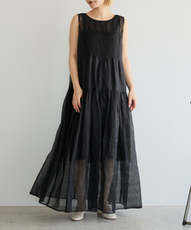 IENA LA BOUCLE | IENA LA BOUCLE チェックコットンオーガンジードレス(ワンピース)