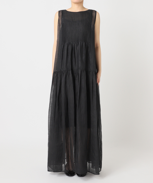 IENA LA BOUCLE（イエナラブークル）の「IENA LA BOUCLE チェックコットンオーガンジードレス（ワンピース・レディース・ブラック・38/36）」の12枚目の写真