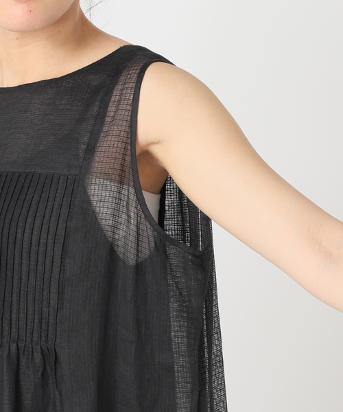 IENA LA BOUCLE（イエナラブークル）の「IENA LA BOUCLE チェックコットンオーガンジードレス（ワンピース・レディース・ブラック・38/36）」の16枚目の写真