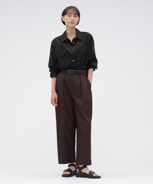 MARGARET HOWELL(マーガレットハウエル)の「SHEER COTTON STRIPE(シャツ/ブラウス・レディース・ホワイト/ブラック・1/2/3)」の3枚目の写真