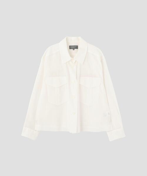 MARGARET HOWELL(マーガレットハウエル)の「SHEER COTTON STRIPE(シャツ/ブラウス・レディース・ホワイト/ブラック・1/2/3)」の14枚目の写真