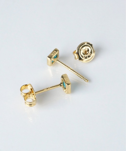anq.(アンク)の「「anq.」SV925・アイオライト/ターコイズ スクエアポストピアス(ピアス(両耳用)・レディース・ネイビー/ターコイズブルー・ONE SIZE)」の8枚目の写真