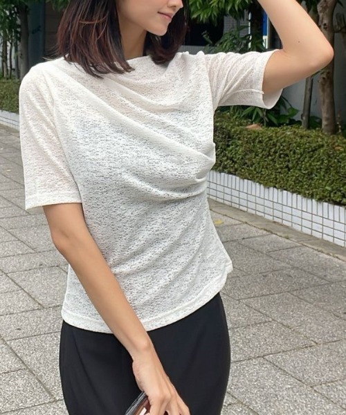Human 2nd Occasion(ヒューマンセカンドオケージョン)の「大人のカットレース プルオーバー(Tシャツ/カットソー・レディース・ブラック/オフホワイト・M)」の12枚目の写真