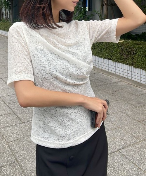 Human 2nd Occasion(ヒューマンセカンドオケージョン)の「大人のカットレース プルオーバー(Tシャツ/カットソー・レディース・ブラック/オフホワイト・M)」の13枚目の写真
