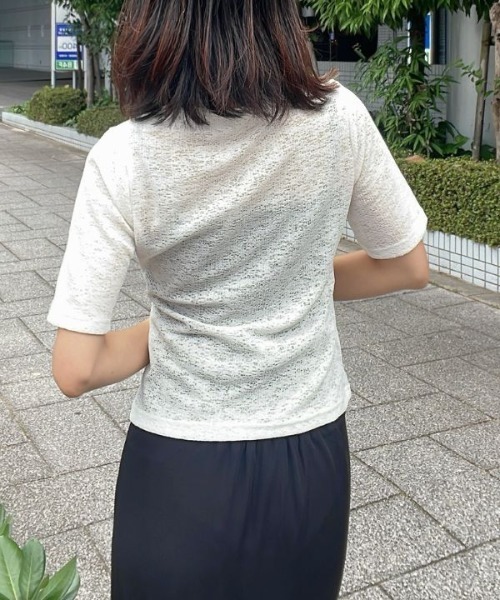 Human 2nd Occasion(ヒューマンセカンドオケージョン)の「大人のカットレース プルオーバー(Tシャツ/カットソー・レディース・ブラック/オフホワイト・M)」の16枚目の写真