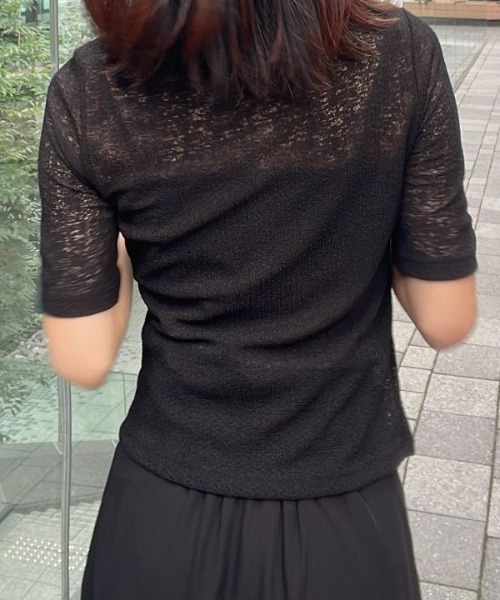 Human 2nd Occasion(ヒューマンセカンドオケージョン)の「大人のカットレース プルオーバー(Tシャツ/カットソー・レディース・ブラック/オフホワイト・M)」の8枚目の写真