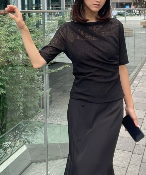Human 2nd Occasion(ヒューマンセカンドオケージョン)の「大人のカットレース プルオーバー(Tシャツ/カットソー・レディース・ブラック/オフホワイト・M)」の9枚目の写真