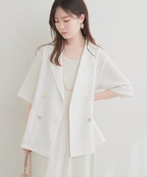 natural couture | メッシュWテーラー半袖ジャケット(テーラードジャケット)