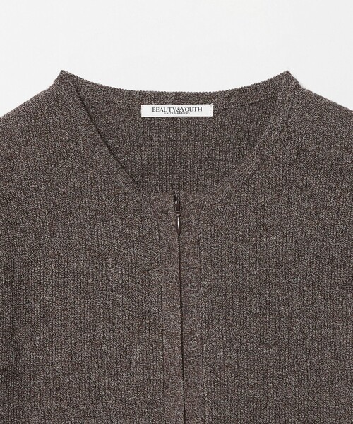 BEAUTY&YOUTH UNITED ARROWS(ビューティーアンドユースユナイテッドアローズ)の「コットン ジップ クルーネック カーディガン ウォッシャブル(カーディガン/ボレロ・レディース・ダークブラウン/ダークグレー/オフホワイト・FREE)」の20枚目の写真