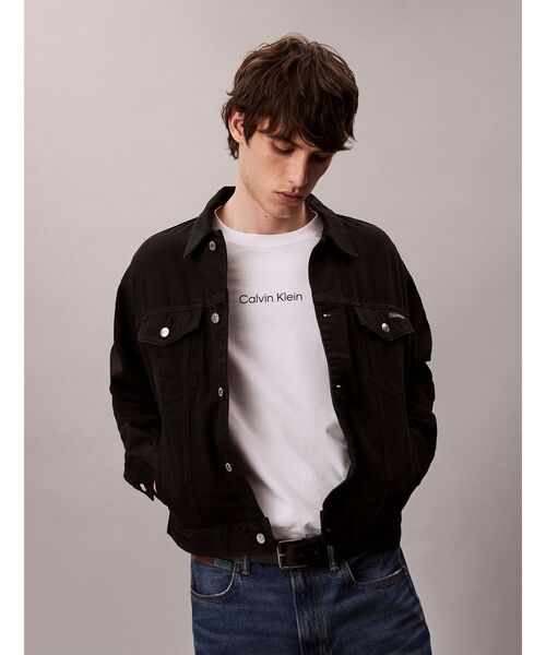 Calvin Klein(カルバン・クライン)の「Tシャツ - ロングスリーブリラックススタンダードロゴクルーネックTシャツR(Tシャツ/カットソー・メンズ・ブラック/ホワイト・M/L/XL/S)」の14枚目の写真