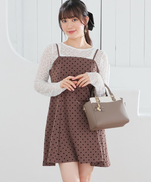 Honeys(ハニーズ)の「ミニキャミワンピース(ワンピース・レディース・ヘザーチャコール/ブラウン/ブラック・M/L/LL/SS/S)」の1枚目の写真