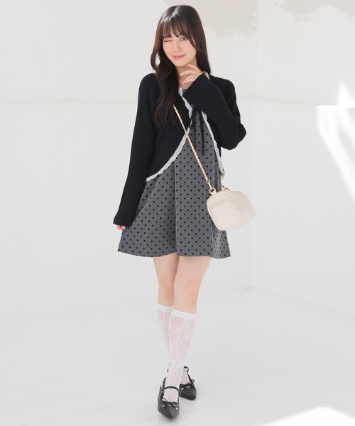 Honeys(ハニーズ)の「ミニキャミワンピース(ワンピース・レディース・ヘザーチャコール/ブラウン/ブラック・M/L/LL/SS/S)」の4枚目の写真