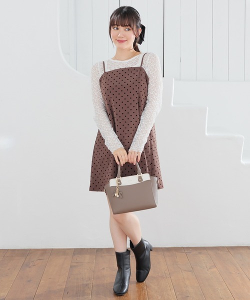 Honeys(ハニーズ)の「ミニキャミワンピース(ワンピース・レディース・ヘザーチャコール/ブラウン/ブラック・M/L/LL/SS/S)」の6枚目の写真