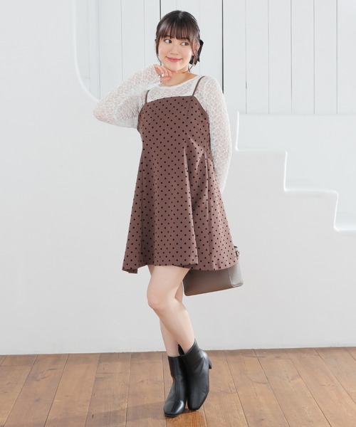 Honeys(ハニーズ)の「ミニキャミワンピース(ワンピース・レディース・ヘザーチャコール/ブラウン/ブラック・M/L/LL/SS/S)」の7枚目の写真