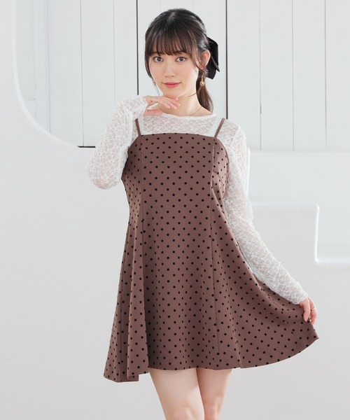 Honeys(ハニーズ)の「ミニキャミワンピース(ワンピース・レディース・ヘザーチャコール/ブラウン/ブラック・M/L/LL/SS/S)」の8枚目の写真
