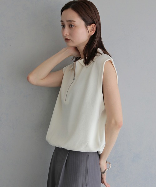 &g'aime(アンジェム)の「【&g'aime 】ハーフジップバルーンニット Half-Zip Balloon Knit Top(ニット/セーター・レディース・ブラック/ピンク/ブラウン/ホワイト・FREE)」の8枚目の写真