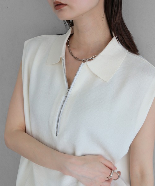 &g'aime(アンジェム)の「【&g'aime 】ハーフジップバルーンニット Half-Zip Balloon Knit Top(ニット/セーター・レディース・ブラック/ピンク/ブラウン/ホワイト・FREE)」の12枚目の写真