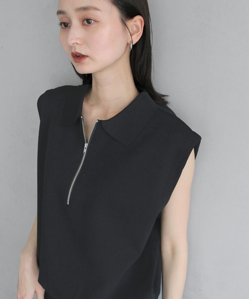 &g'aime(アンジェム)の「【&g'aime 】ハーフジップバルーンニット Half-Zip Balloon Knit Top(ニット/セーター・レディース・ブラック/ピンク/ブラウン/ホワイト・FREE)」の19枚目の写真