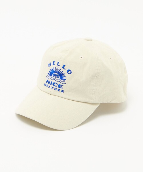 NICE WEATHER(ナイスウェザー)の「【別注】<HELLO SUNRISE> ロゴ ベースボールキャップ(キャップ・メンズ・ベージュ/ライトピンク/ダークグレー・FREE)」の6枚目の写真