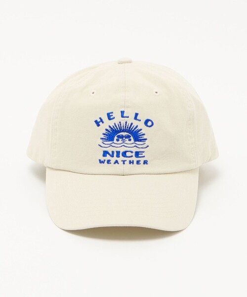 NICE WEATHER(ナイスウェザー)の「【別注】<HELLO SUNRISE> ロゴ ベースボールキャップ(キャップ・メンズ・ベージュ/ライトピンク/ダークグレー・FREE)」の7枚目の写真