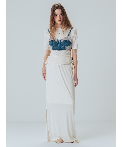 ELCHELE（エルチェレ）の「FRENCHTERRY DENIM BUSTIER（その他トップス・レディース・ブルー・FREE）」の13枚目の写真