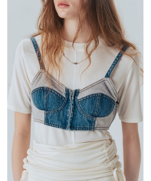 ELCHELE（エルチェレ）の「FRENCHTERRY DENIM BUSTIER（その他トップス・レディース・ブルー・FREE）」の6枚目の写真