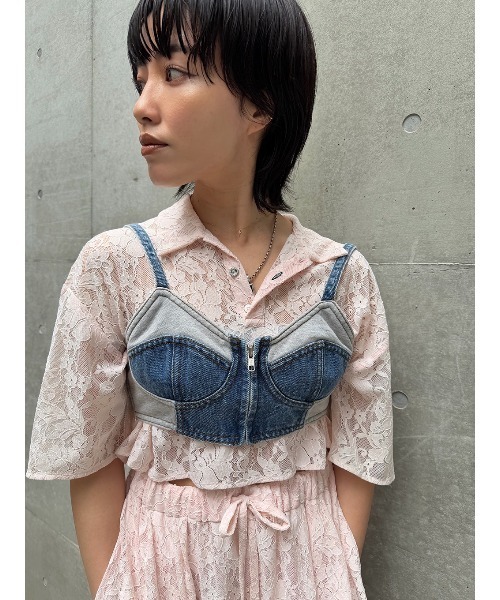 ELCHELE（エルチェレ）の「FRENCHTERRY DENIM BUSTIER（その他トップス・レディース・ブルー・FREE）」の14枚目の写真
