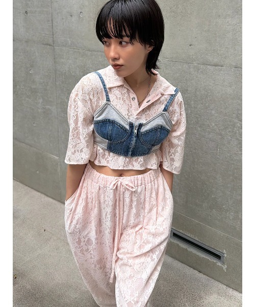 ELCHELE（エルチェレ）の「FRENCHTERRY DENIM BUSTIER（その他トップス・レディース・ブルー・FREE）」の17枚目の写真