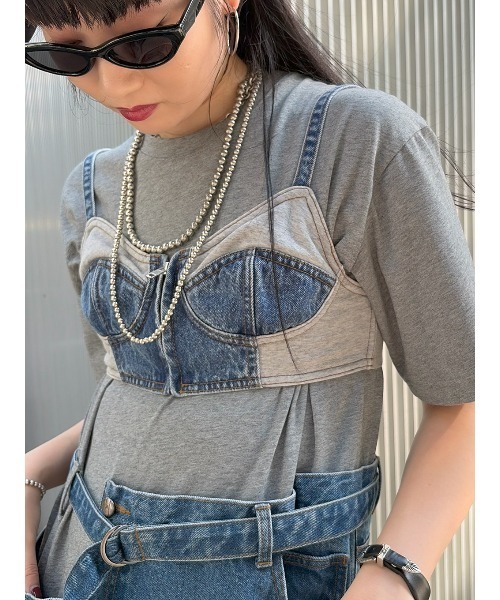 ELCHELE（エルチェレ）の「FRENCHTERRY DENIM BUSTIER（その他トップス・レディース・ブルー・FREE）」の18枚目の写真