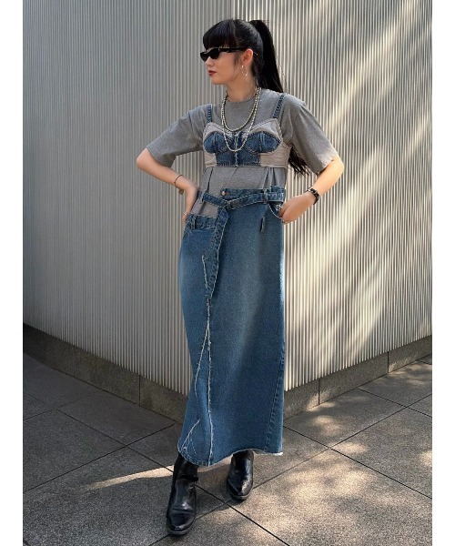 ELCHELE（エルチェレ）の「FRENCHTERRY DENIM BUSTIER（その他トップス・レディース・ブルー・FREE）」の9枚目の写真