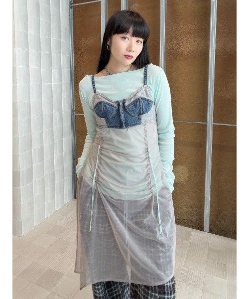 ELCHELE（エルチェレ）の「FRENCHTERRY DENIM BUSTIER（その他トップス・レディース・ブルー・FREE）」の10枚目の写真