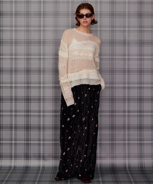 MAISON SPECIAL(メゾンスペシャル)の「【2026Autumn PRE-ORDER】Multi-Border Sheer Knit/マルチボーダーシアーニット(ニット/セーター・レディース・アイボリー/グリーン/ピンク・FREE)」の6枚目の写真