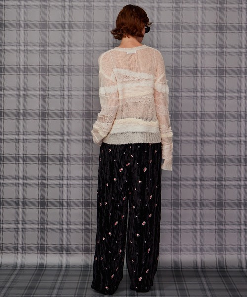 MAISON SPECIAL(メゾンスペシャル)の「【2026Autumn PRE-ORDER】Multi-Border Sheer Knit/マルチボーダーシアーニット(ニット/セーター・レディース・アイボリー/グリーン/ピンク・FREE)」の8枚目の写真