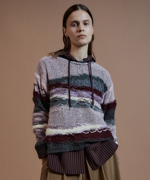 MAISON SPECIAL(メゾンスペシャル)の「【2026Autumn PRE-ORDER】Multi-Border Sheer Knit/マルチボーダーシアーニット(ニット/セーター・レディース・アイボリー/グリーン/ピンク・FREE)」の14枚目の写真