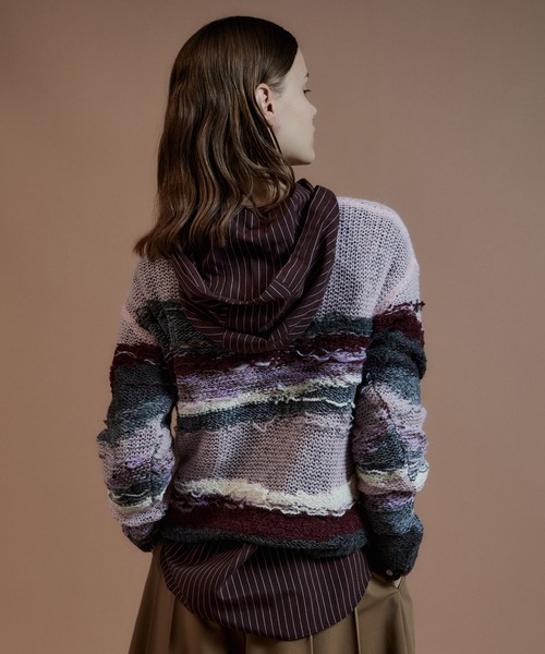 MAISON SPECIAL(メゾンスペシャル)の「【2026Autumn PRE-ORDER】Multi-Border Sheer Knit/マルチボーダーシアーニット(ニット/セーター・レディース・アイボリー/グリーン/ピンク・FREE)」の16枚目の写真