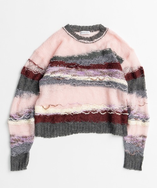 MAISON SPECIAL(メゾンスペシャル)の「【2026Autumn PRE-ORDER】Multi-Border Sheer Knit/マルチボーダーシアーニット(ニット/セーター・レディース・アイボリー/グリーン/ピンク・FREE)」の19枚目の写真