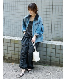 【洗える】ユーティリティー3タックワイドパンツ