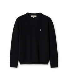 SHETLAND WOOL FISH KNIT [BLACK]